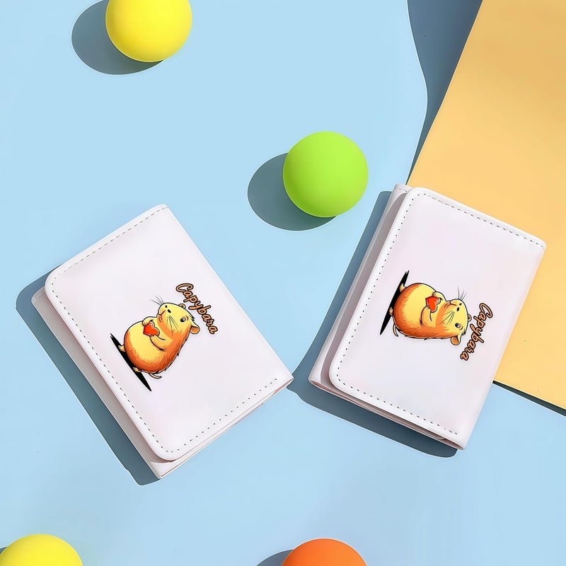 BJDAMAI Capybara Wallet For Teens Kids Girls Age 6,7,8,9,10,11,12, Small Slim Thin Mini Compact Women Wallet, Animal Lovers Gifts Stuff, Cash Card Coin Pocket Window For Female! - Image 4